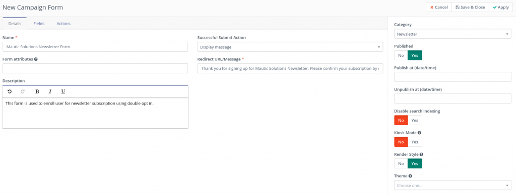 form details field